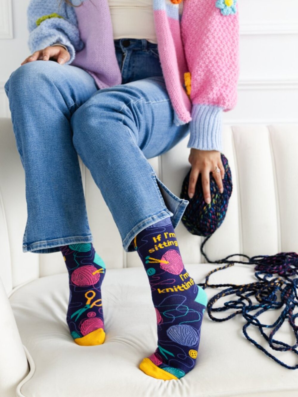 Women's Uptown Sox Crew Socks | Sitting Knitting Socks | NWT